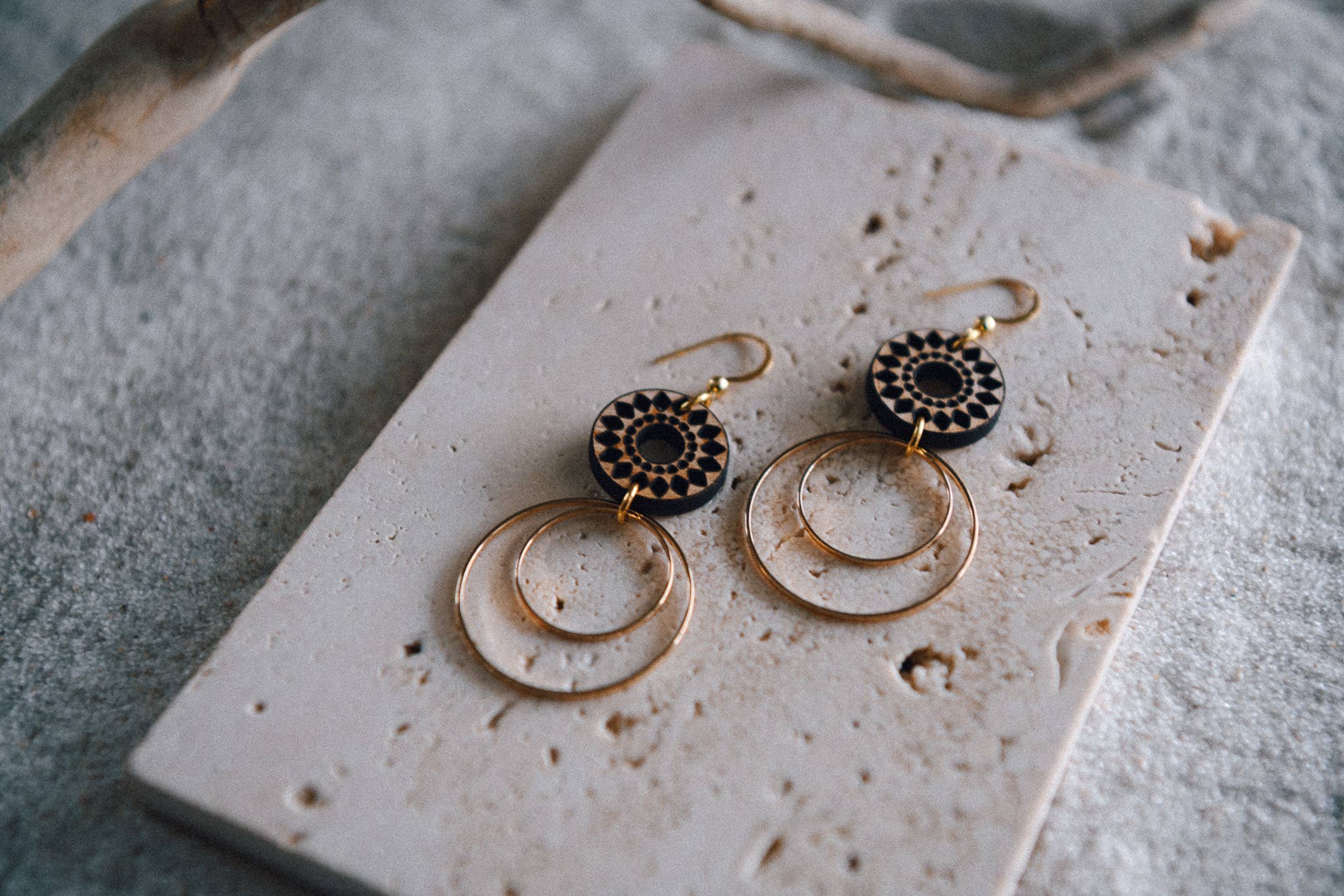 Wood Hoop Earrings