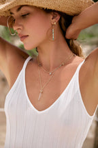 Gemstone Hoop Earring