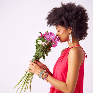 Ashley White and Gold Beaded Bracelet