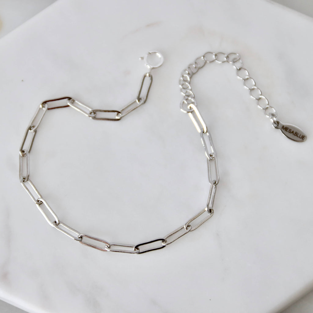 Silver Paperclip Bracelet
