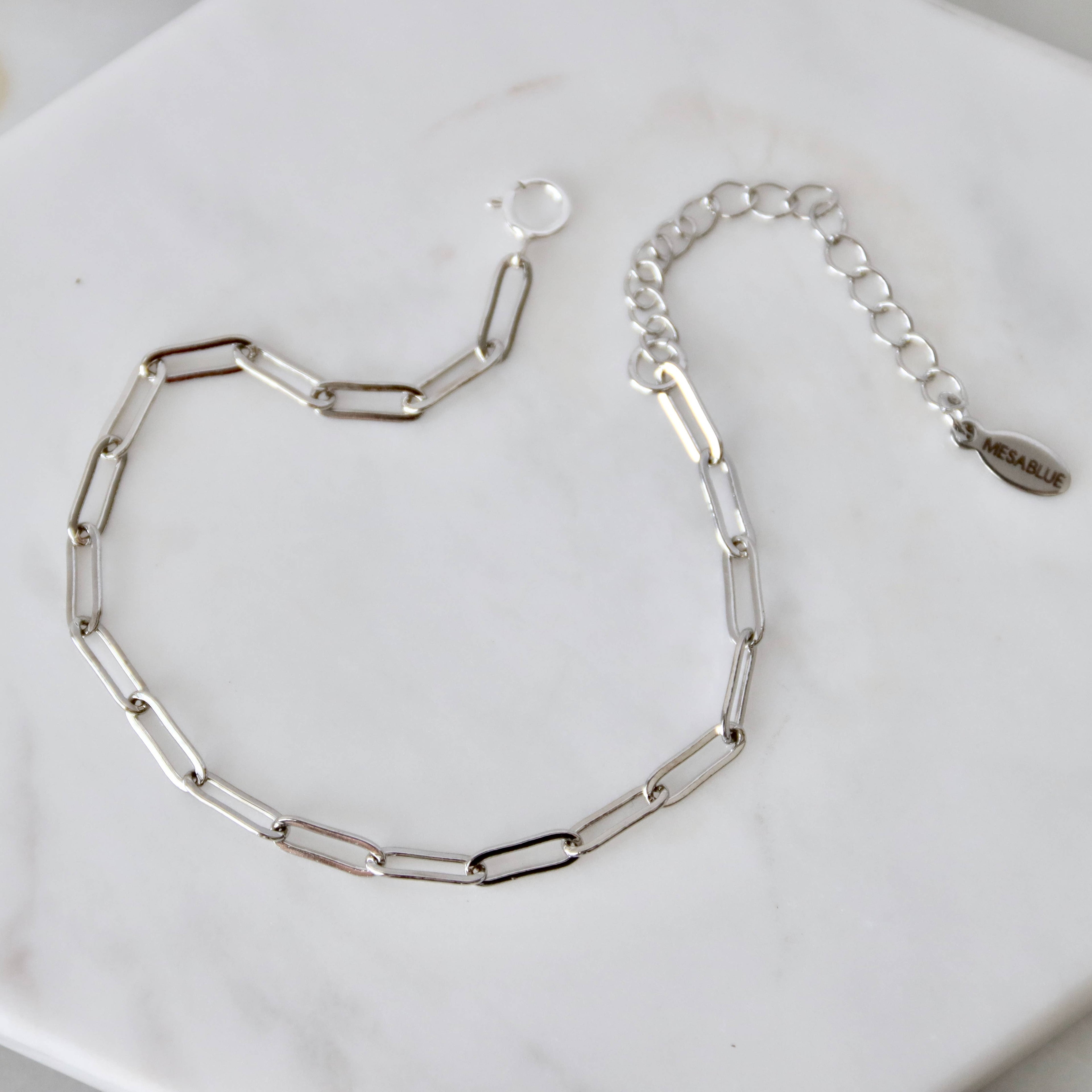 Silver Paperclip Bracelet