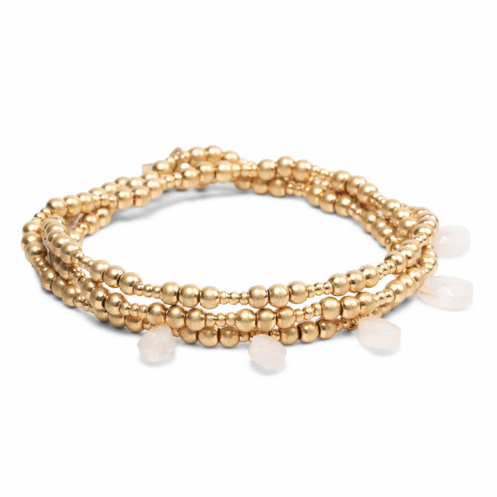 Gold Rose Quartz Metal Wrap