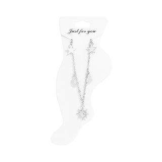 18K Gold PVD Stainless Steel Moon & Star Charm Anklet