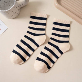Horizontal Striped Crew Sock