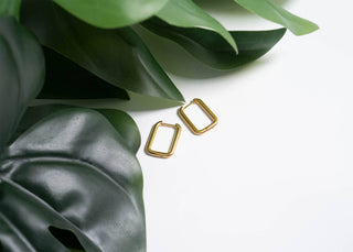 Rectangle Huggie Hoops