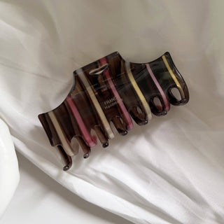 Vintage Heart Stripe Claw Clip