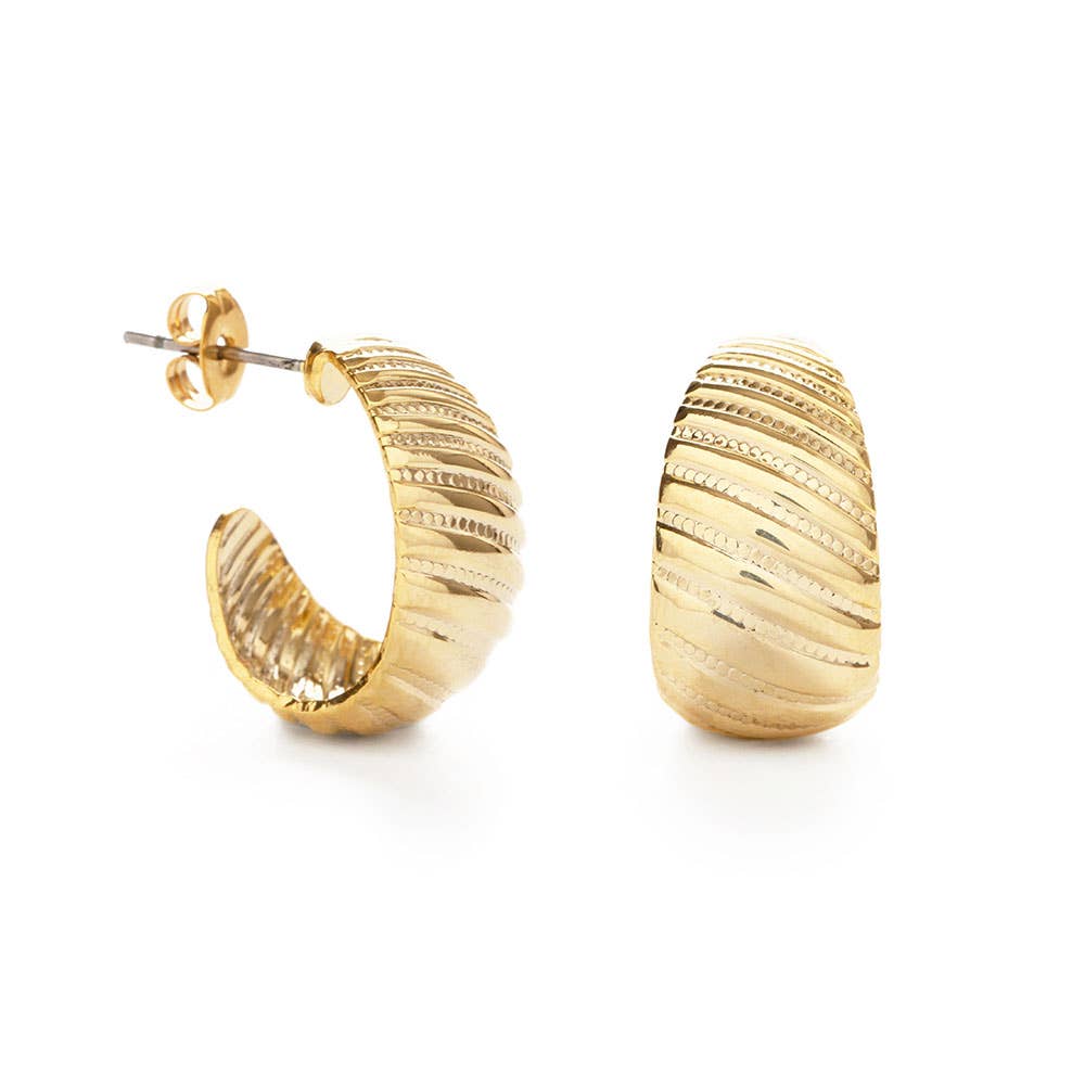 Vintage Shell Hoop Earrings