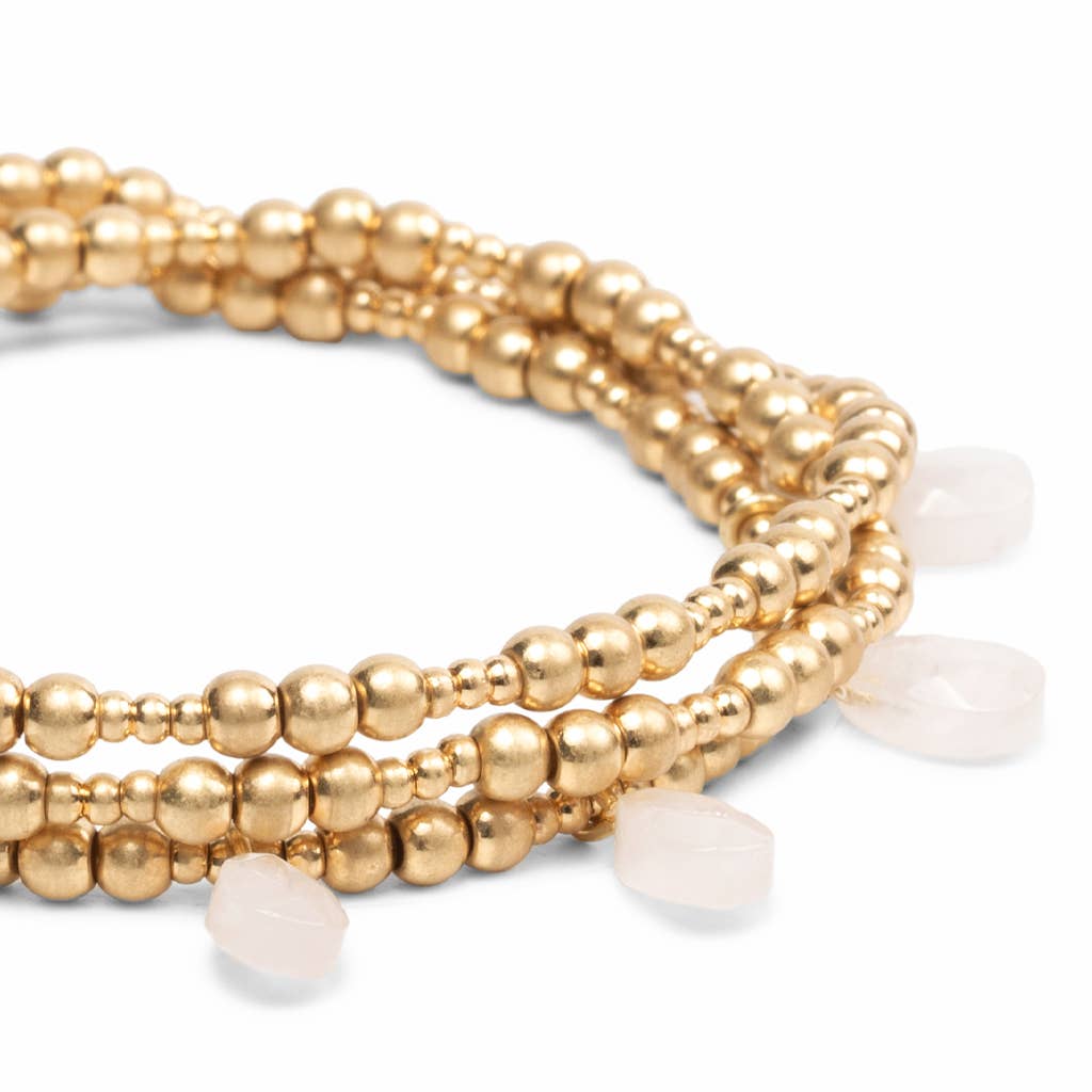 Gold Rose Quartz Metal Wrap