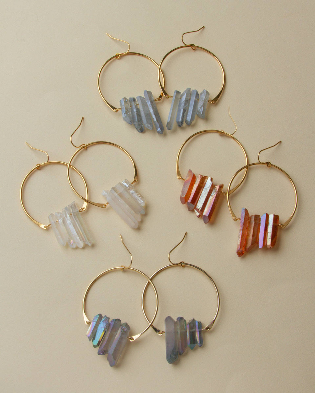 Rose Quartz Hoops