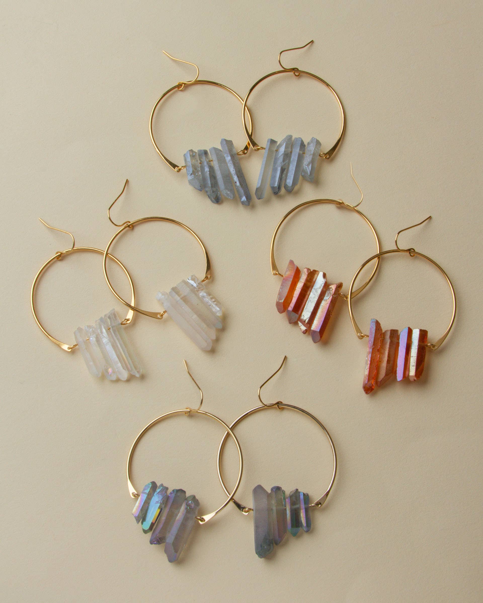 Rose Quartz Hoops