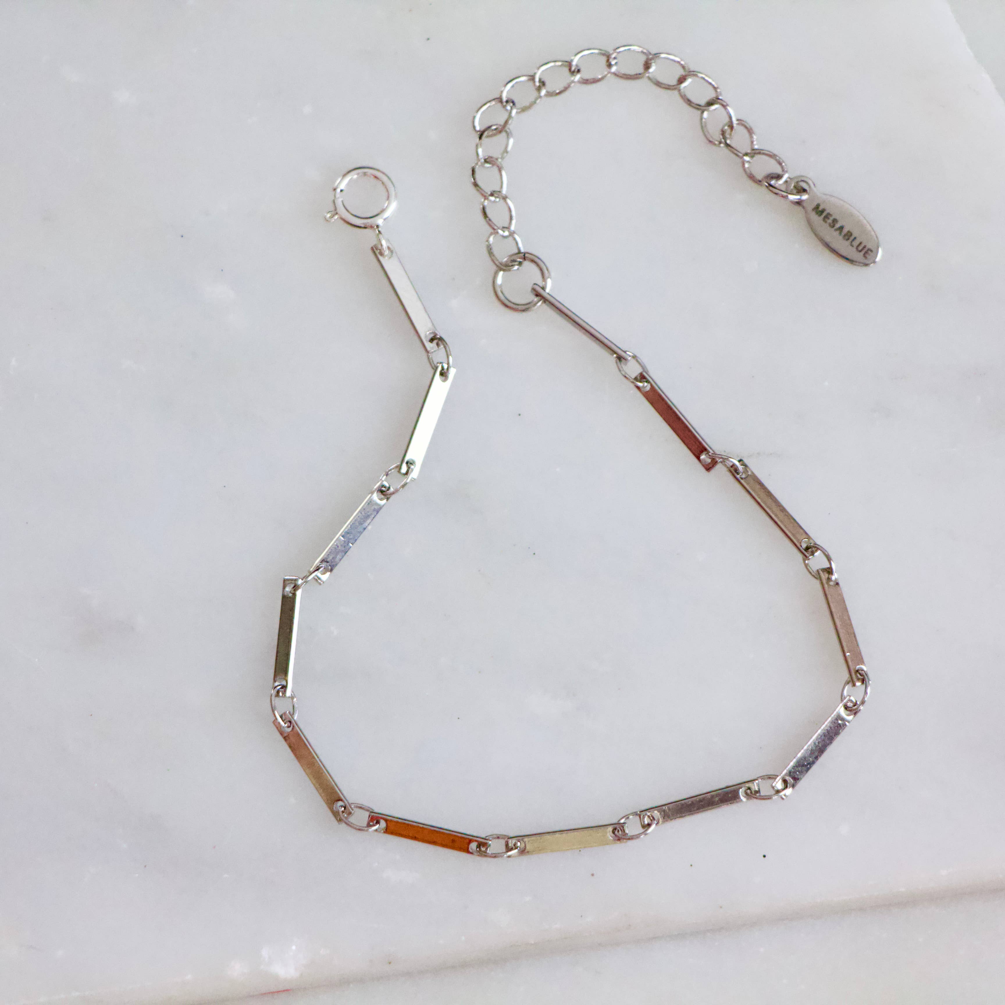 Silver Bar Chain Bracelet