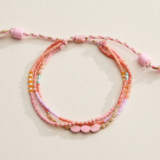 Boho Seed Bead Layered Bracelet - Adjustable Friendship Bracelet