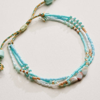 Boho Seed Bead Layered Bracelet - Adjustable Friendship Bracelet
