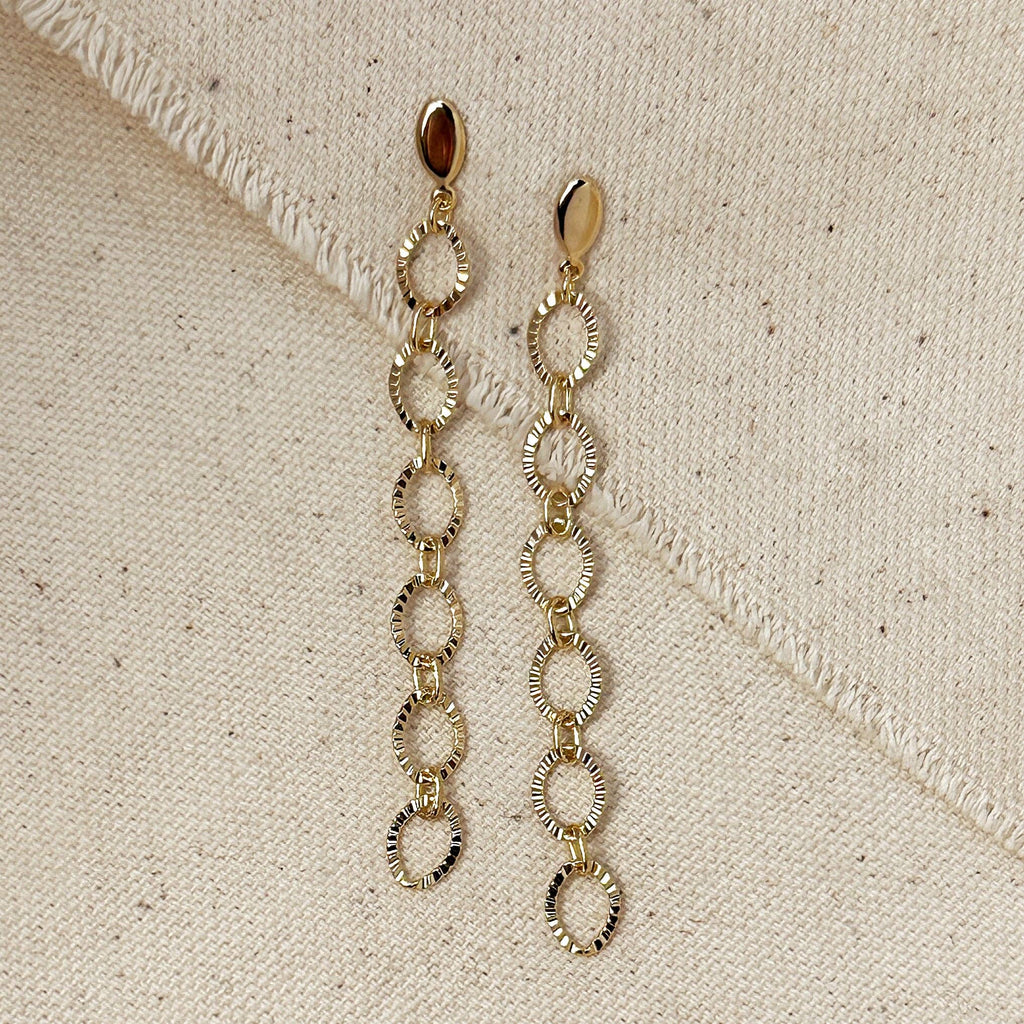 Diamond Cut Chain Earrings