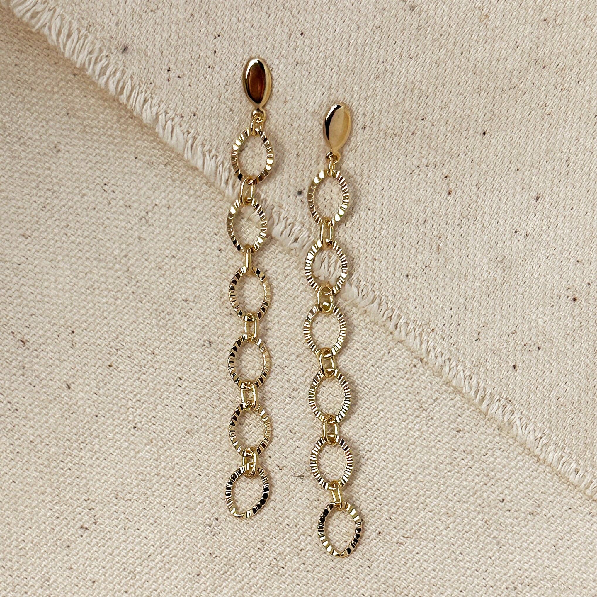 Diamond Cut Chain Earrings