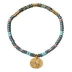 African Turquoise Intention Charm Bracelet