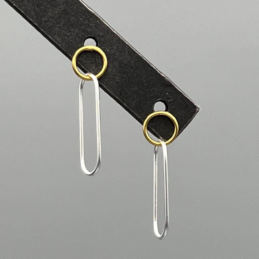 Two Tone Dangle Earrings
