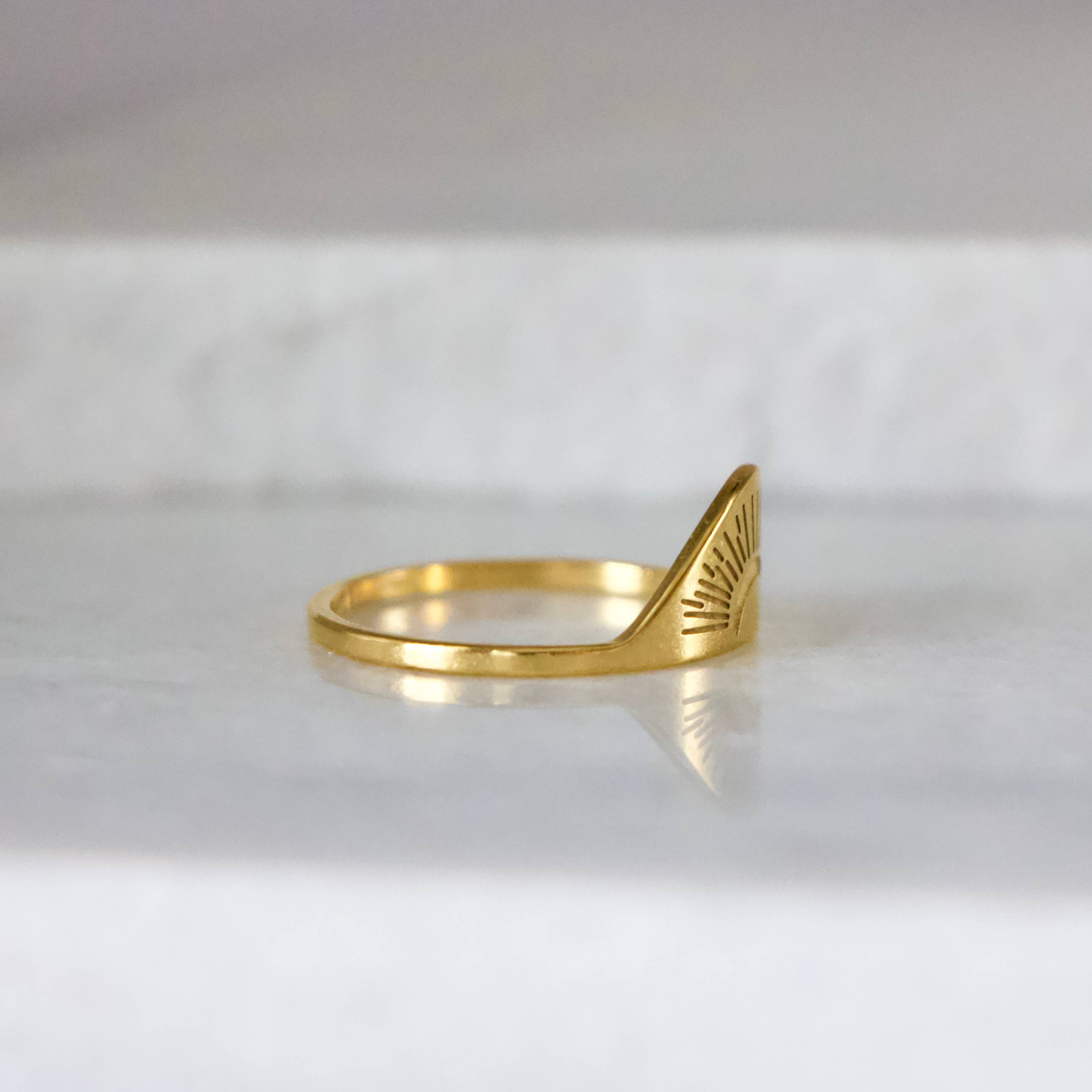 Engraved Moon Shine Ring