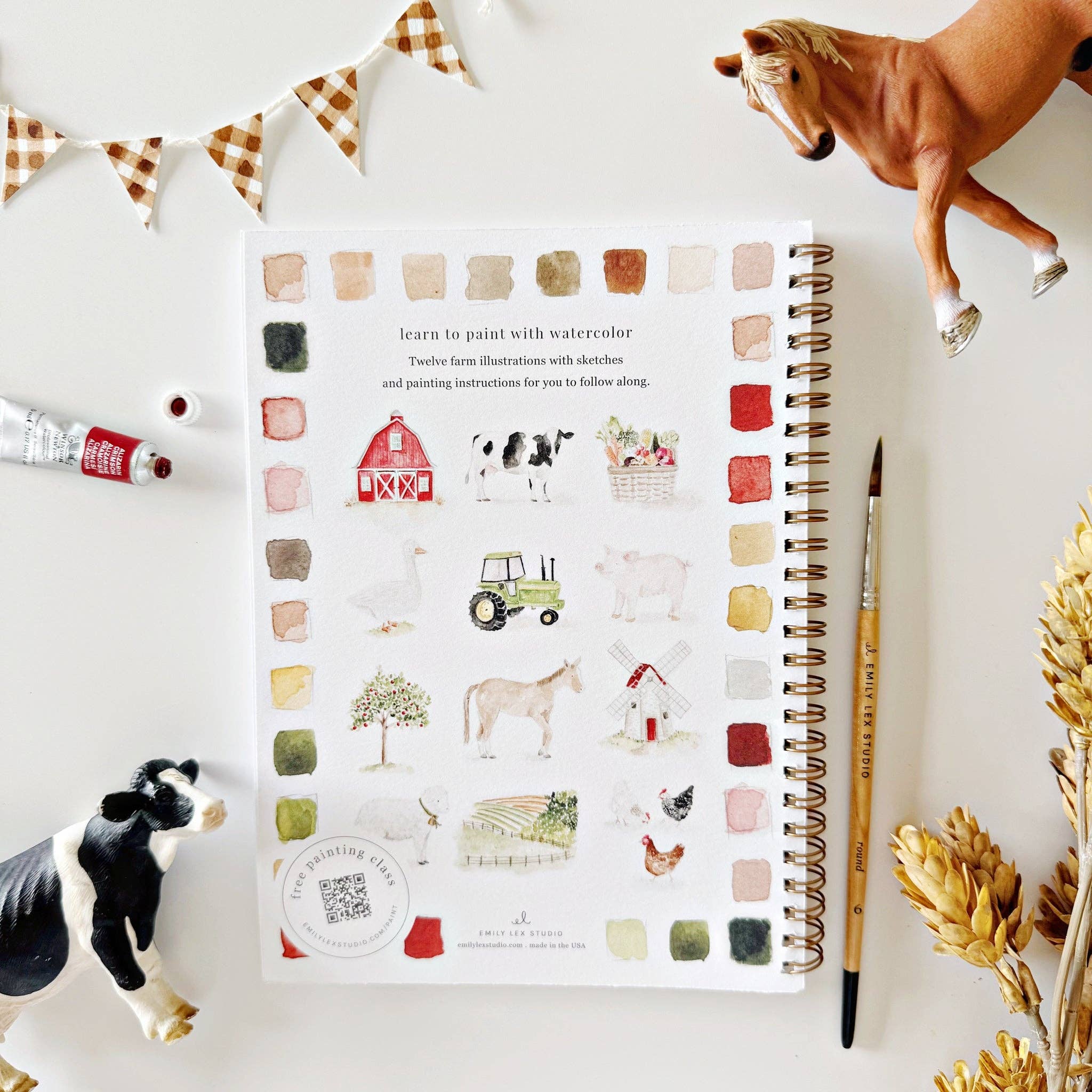 Farm Watercolor Book