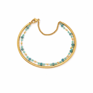 Beaded Gold Bangle Bracelet