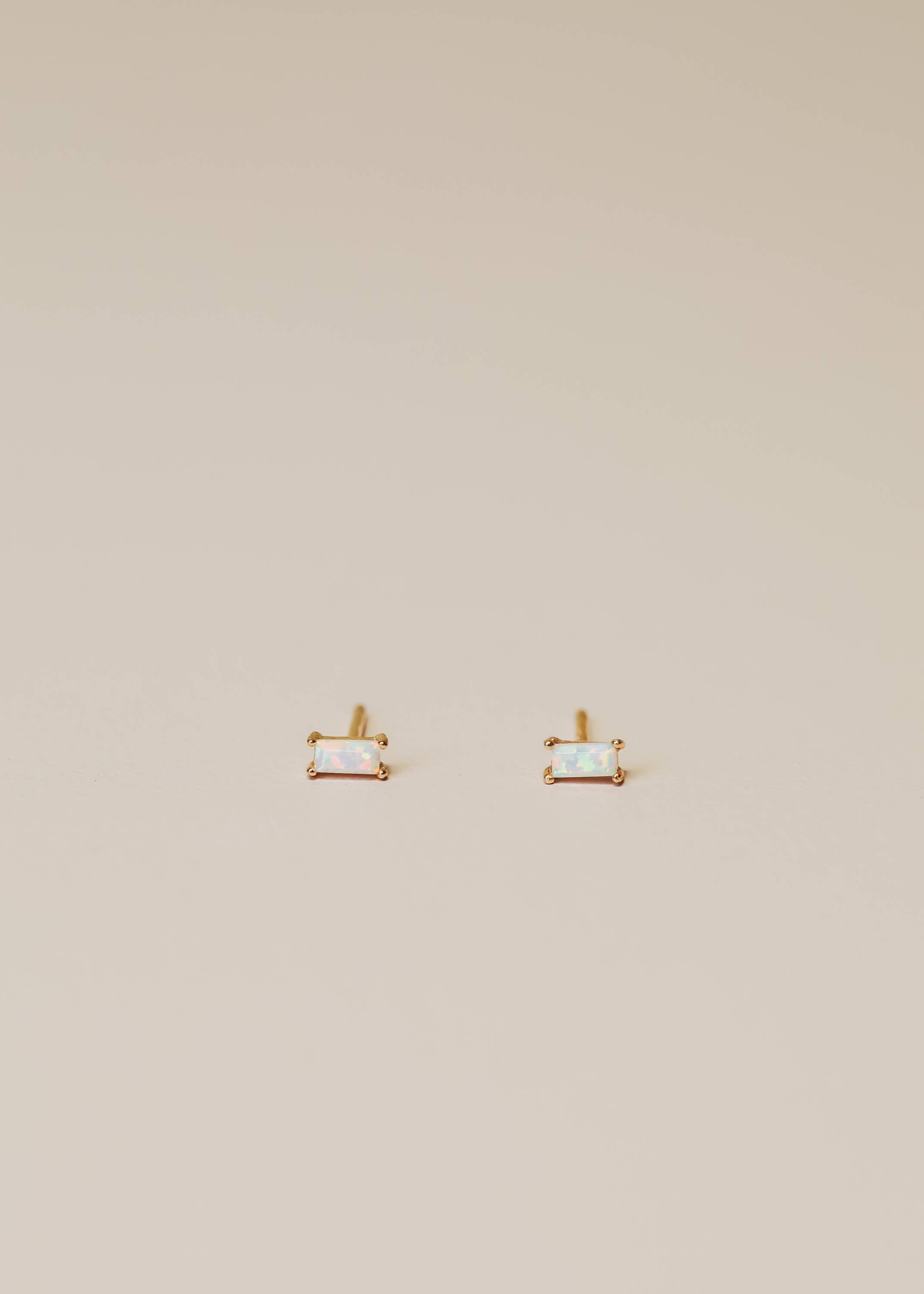 White Opal Studs