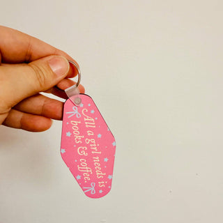 All A Girl Needs Is Books & Coffee Keychain