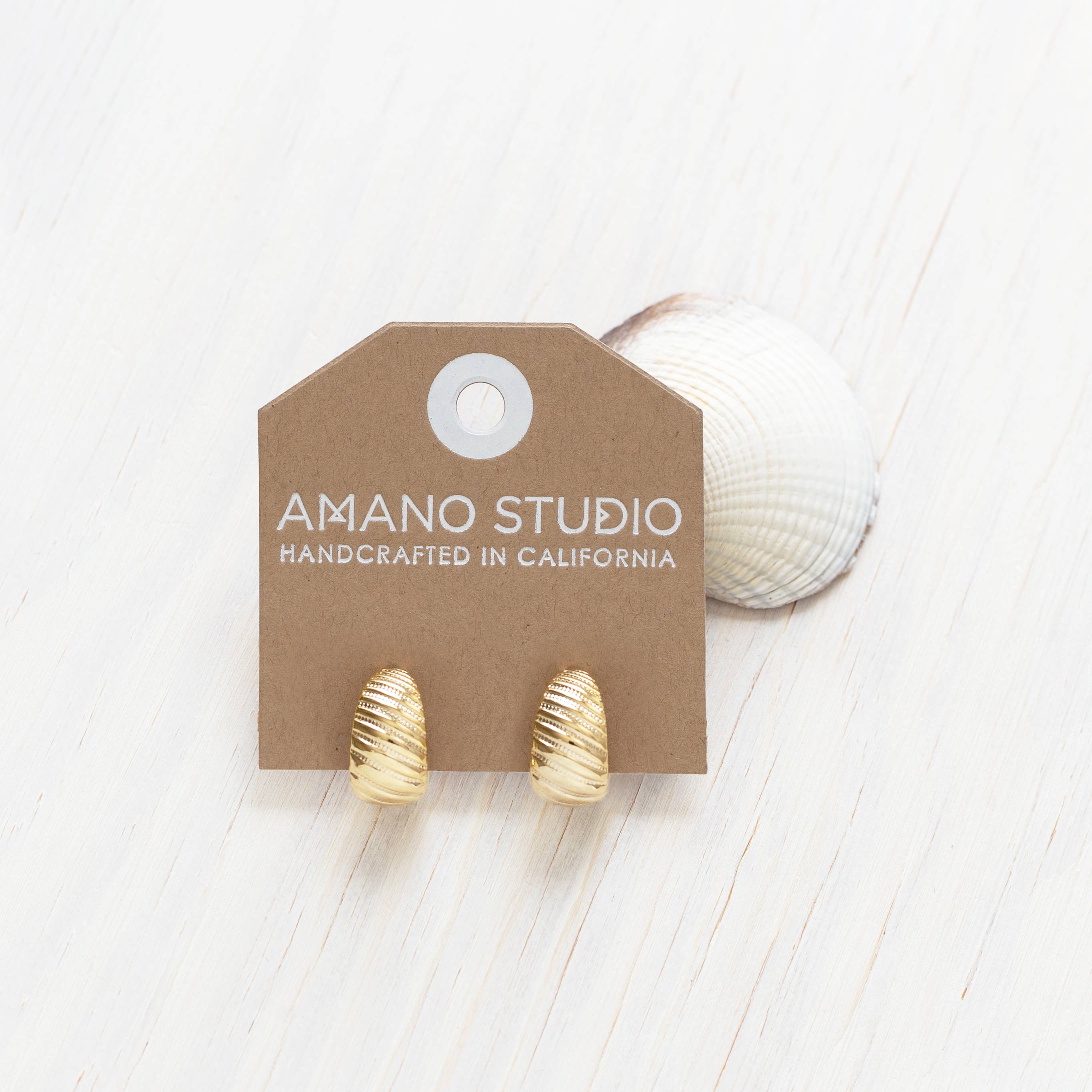 Vintage Shell Hoop Earrings