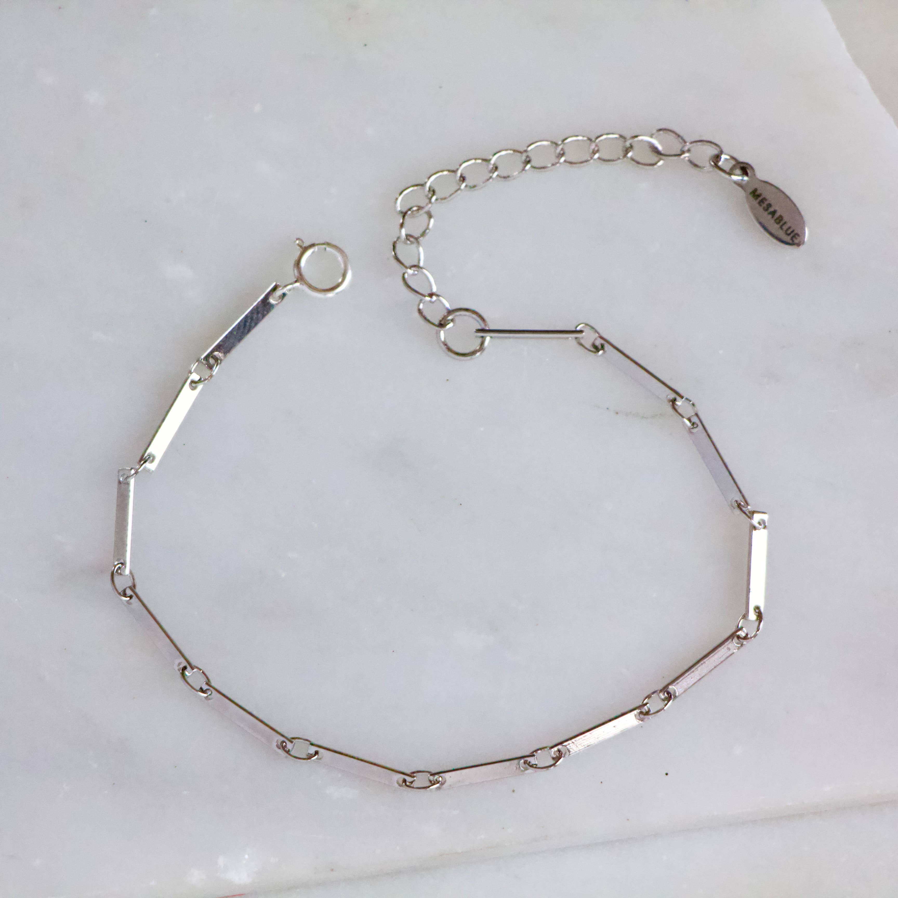 Silver Bar Chain Bracelet