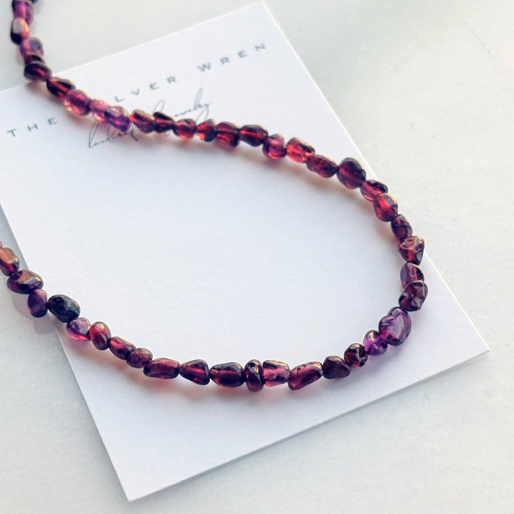 Ingrid Garnet Beaded Necklace