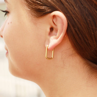Rectangle Huggie Hoops