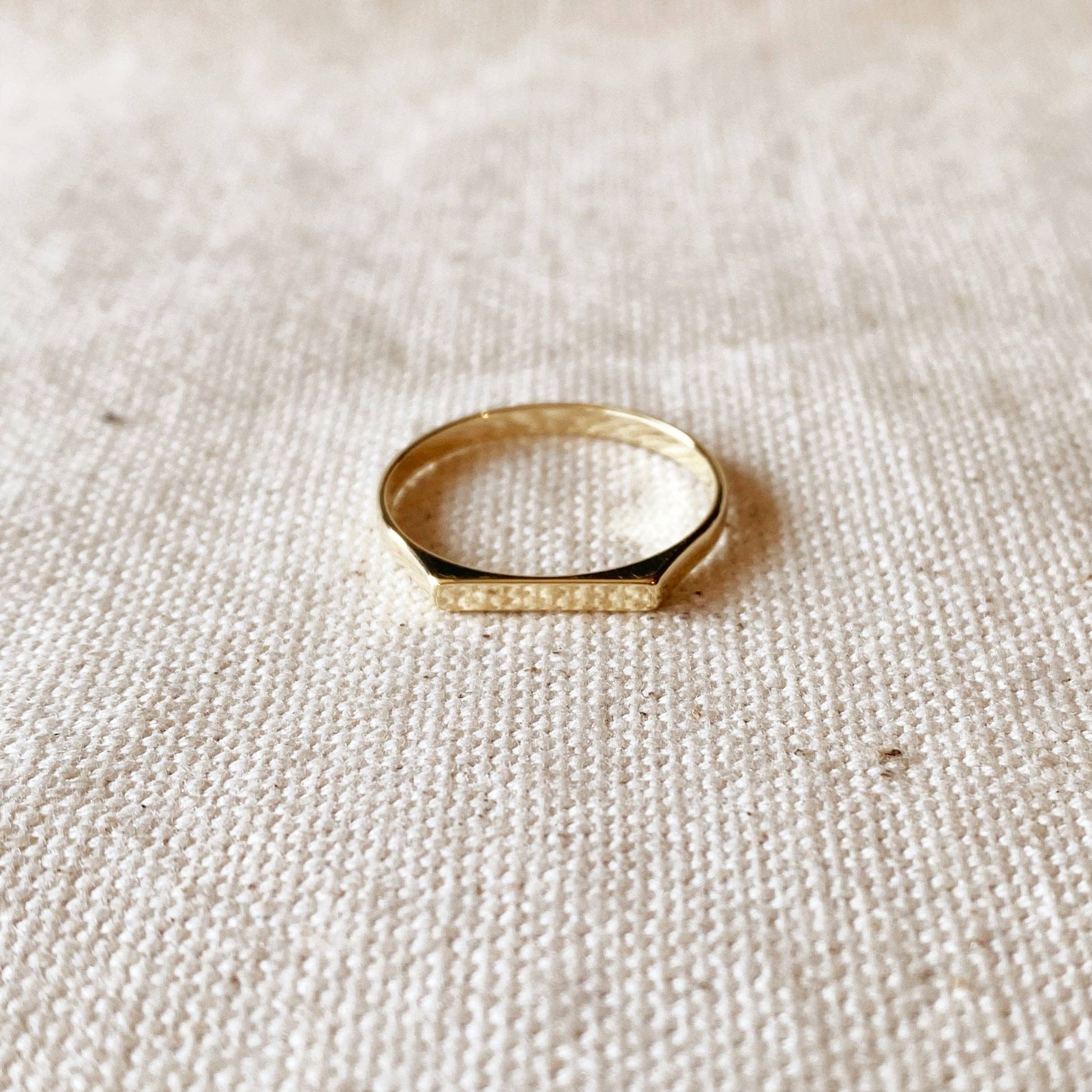Flat Top Gold Ring