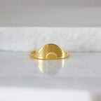 Engraved Moon Shine Ring