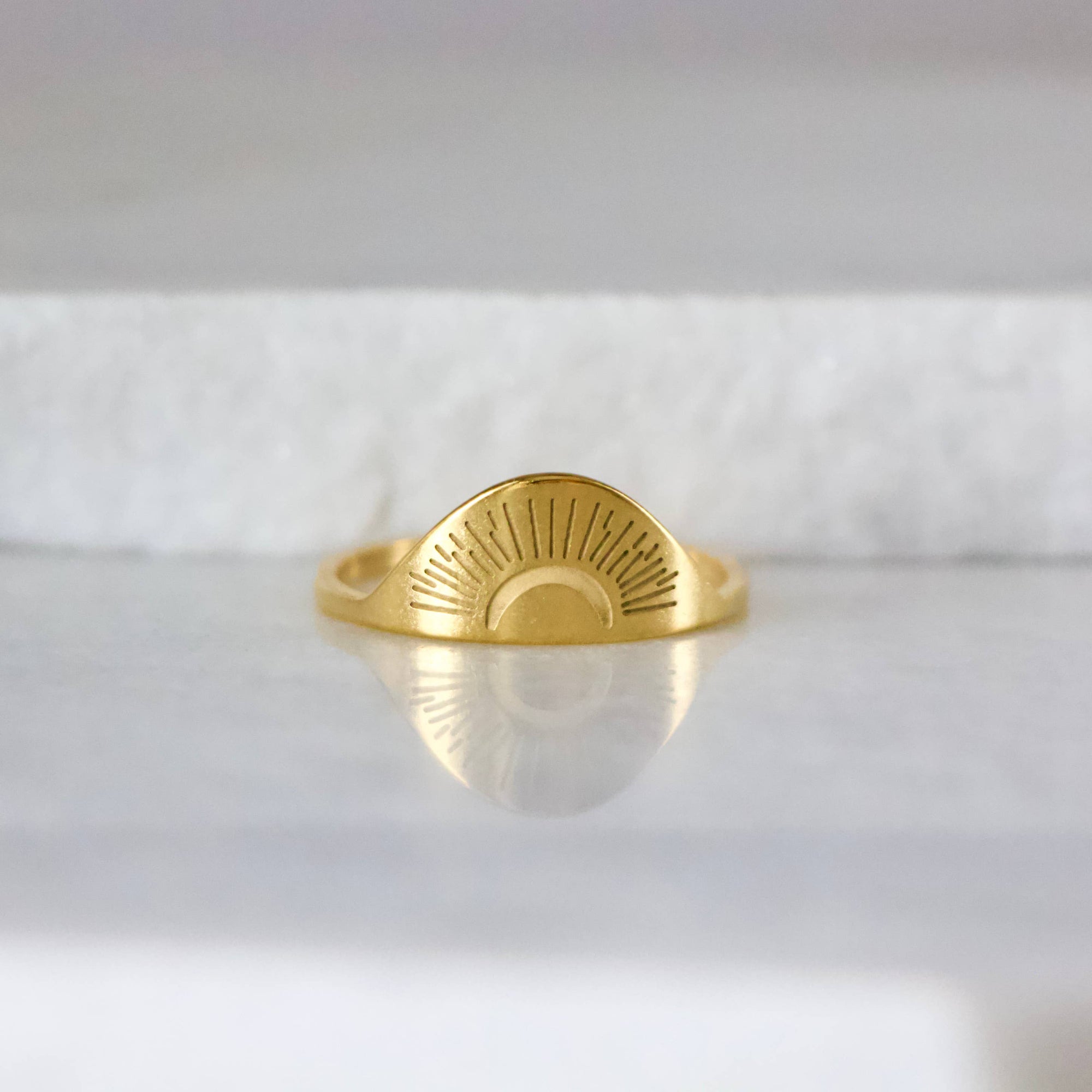 Engraved Moon Shine Ring