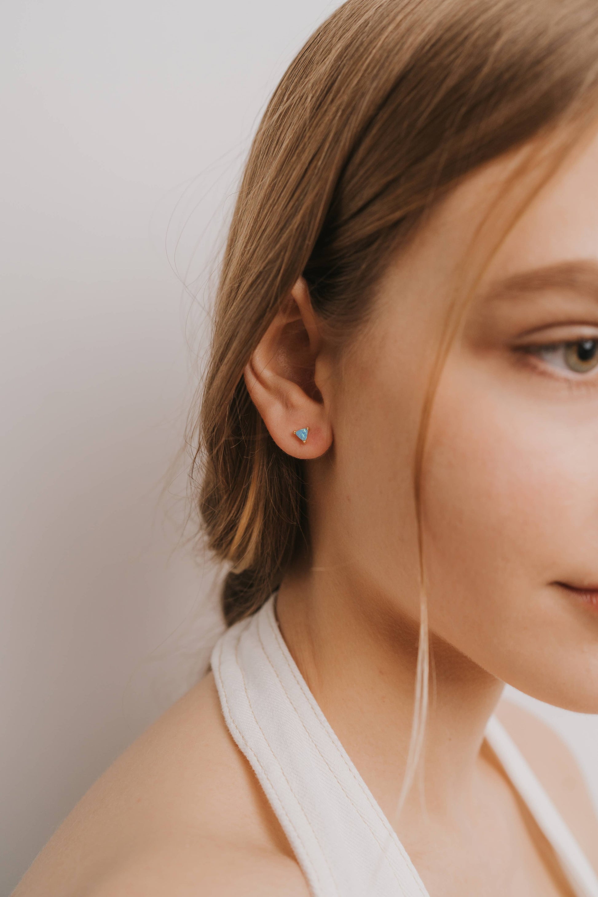 Gold Opal Studs