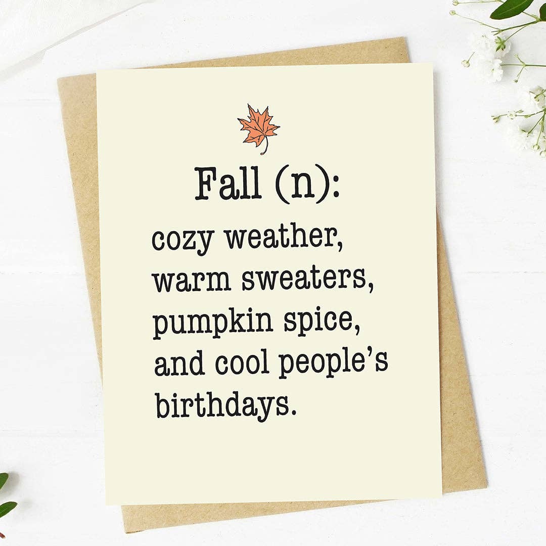 Fall Definition Birthday Card