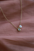 Silver Diamond and Pearl Necklace