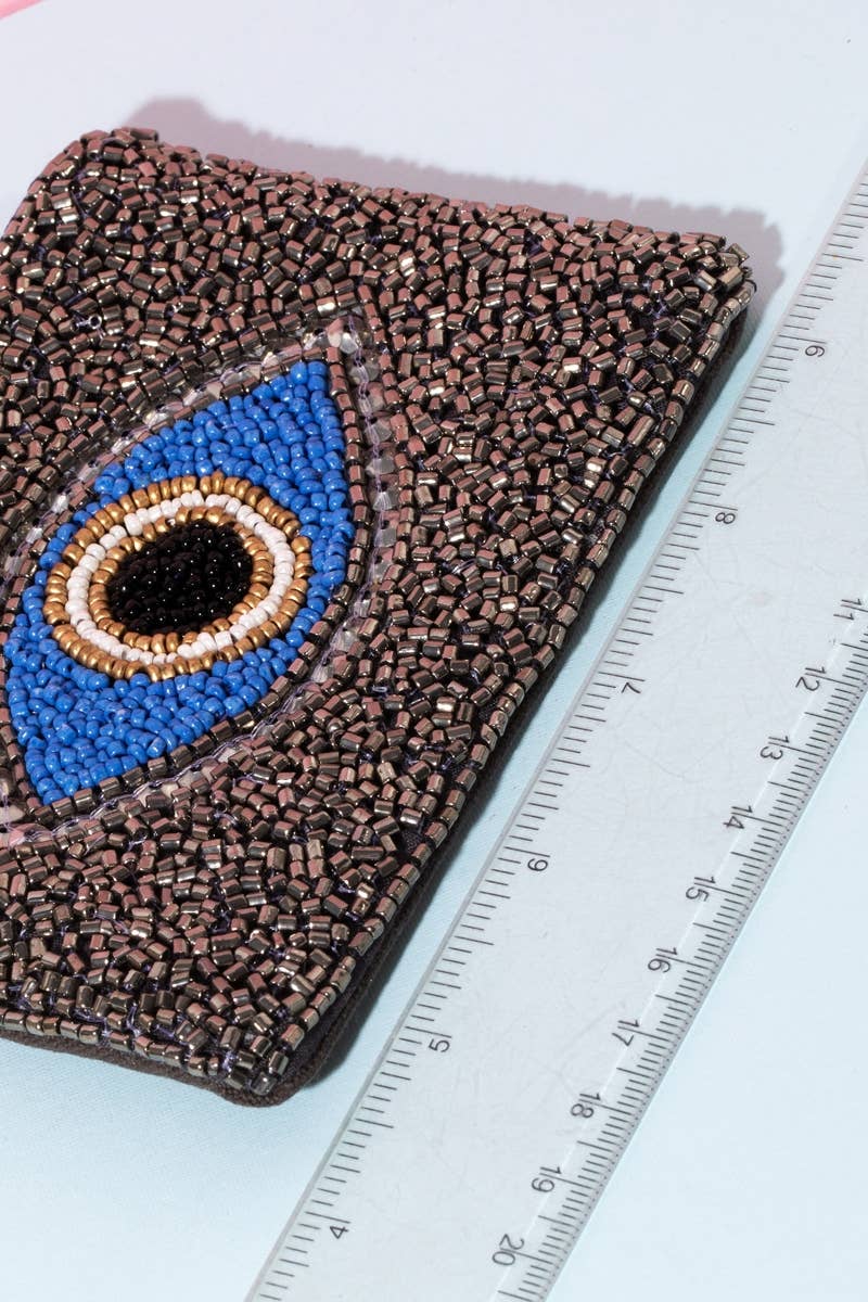 Beaded Evil Eye Coin Purse