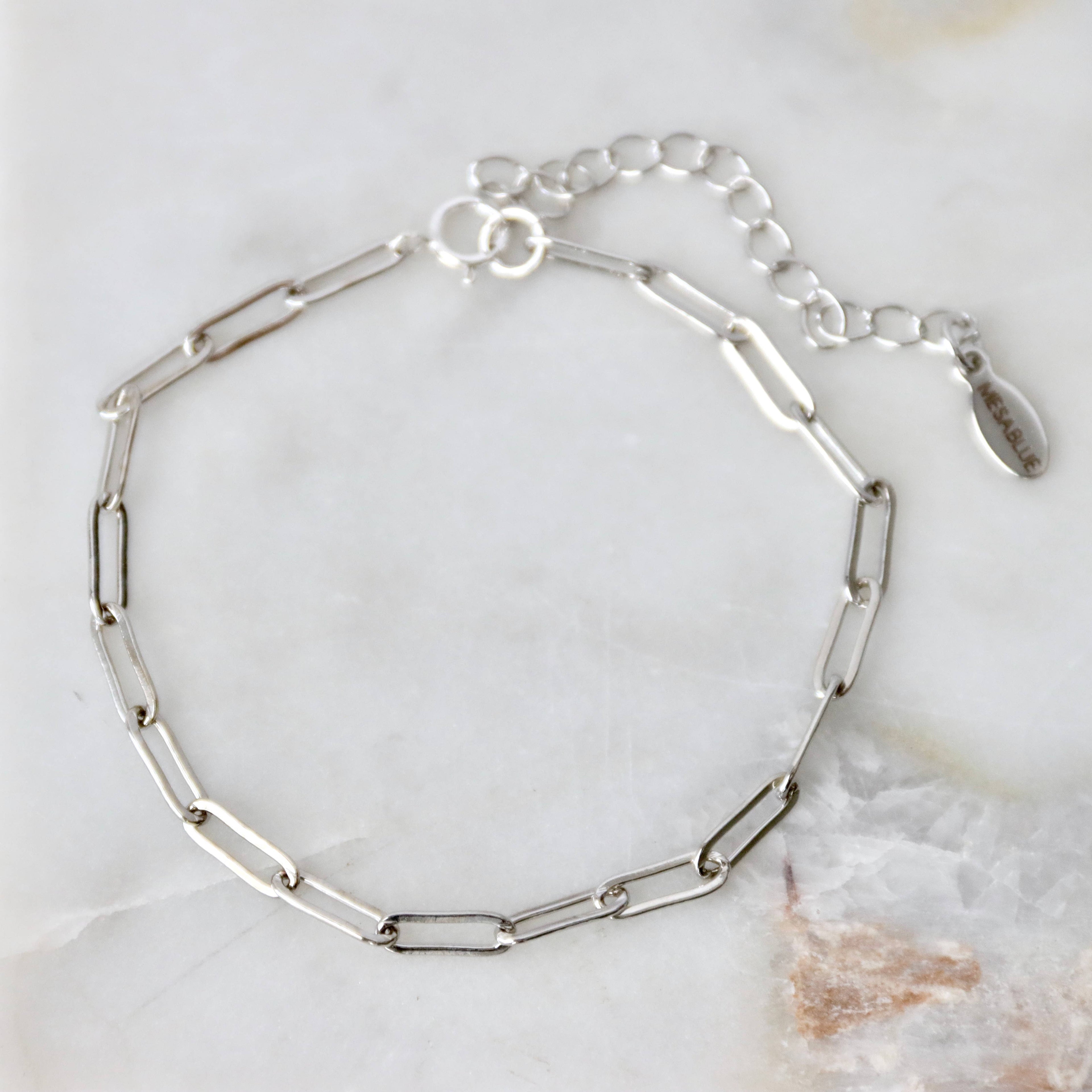 Silver Paperclip Bracelet