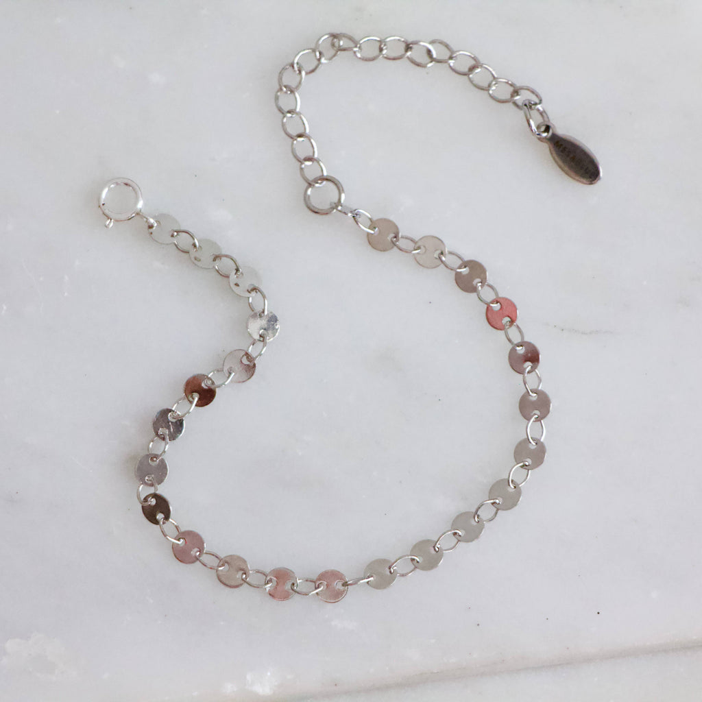Silver Coin Chain Bracelet