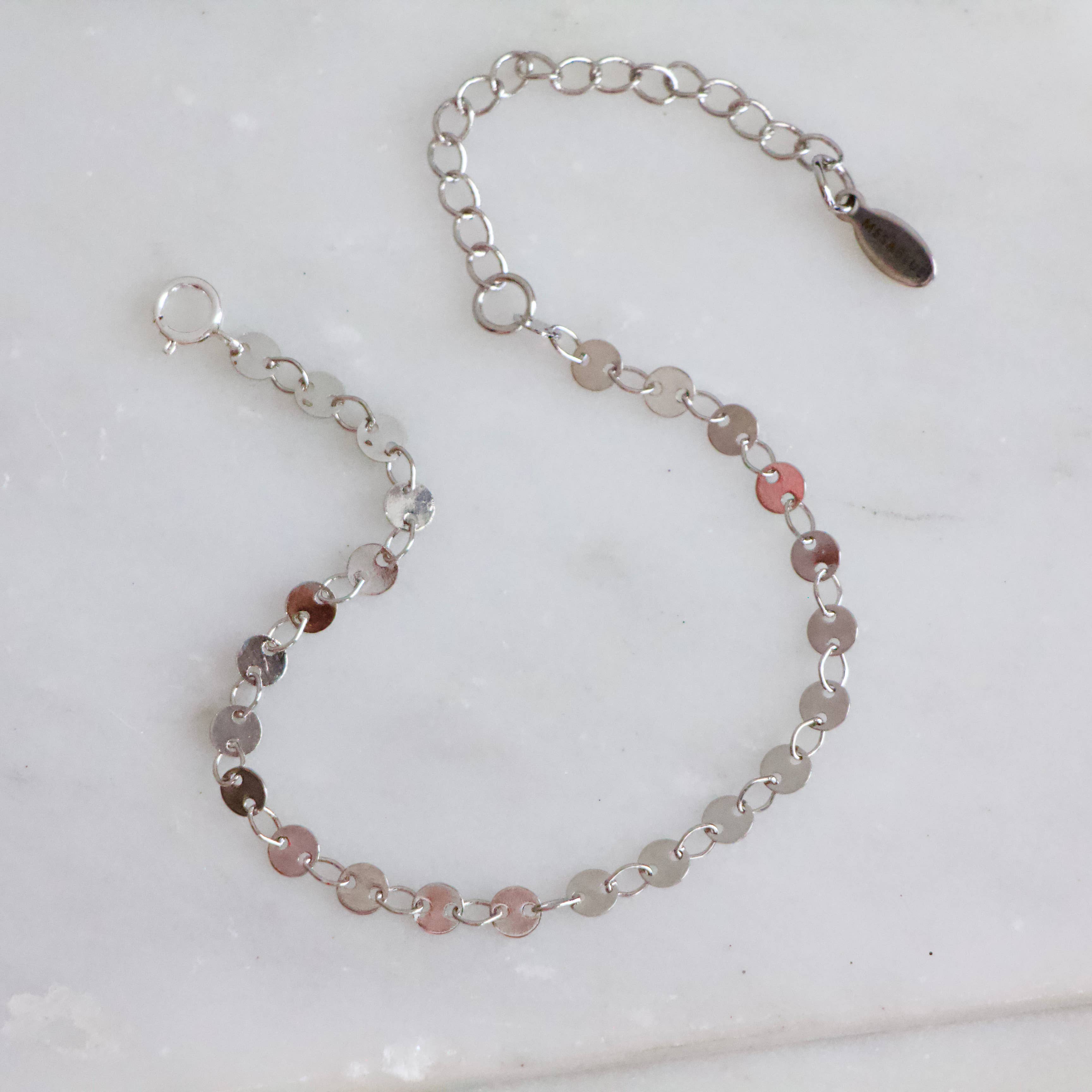 Silver Coin Chain Bracelet