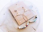 Gemstone Gold Hoop Earrings