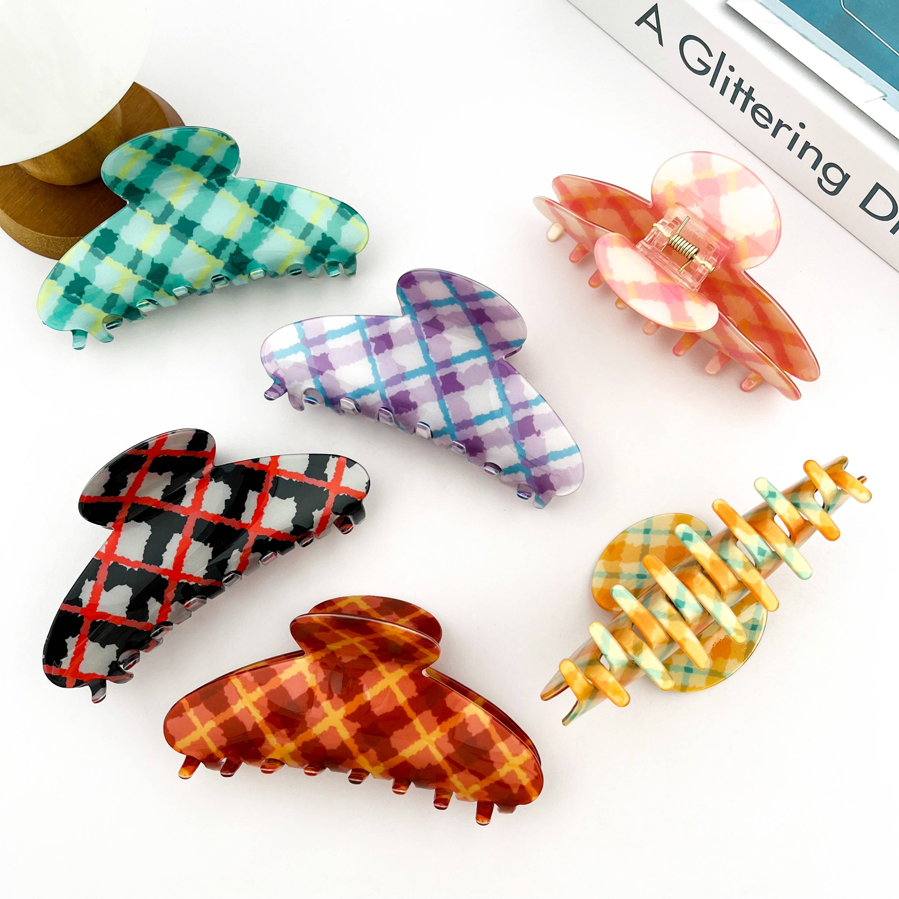 Retro Plaid Claw Clip