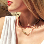 Ingrid Garnet Beaded Necklace