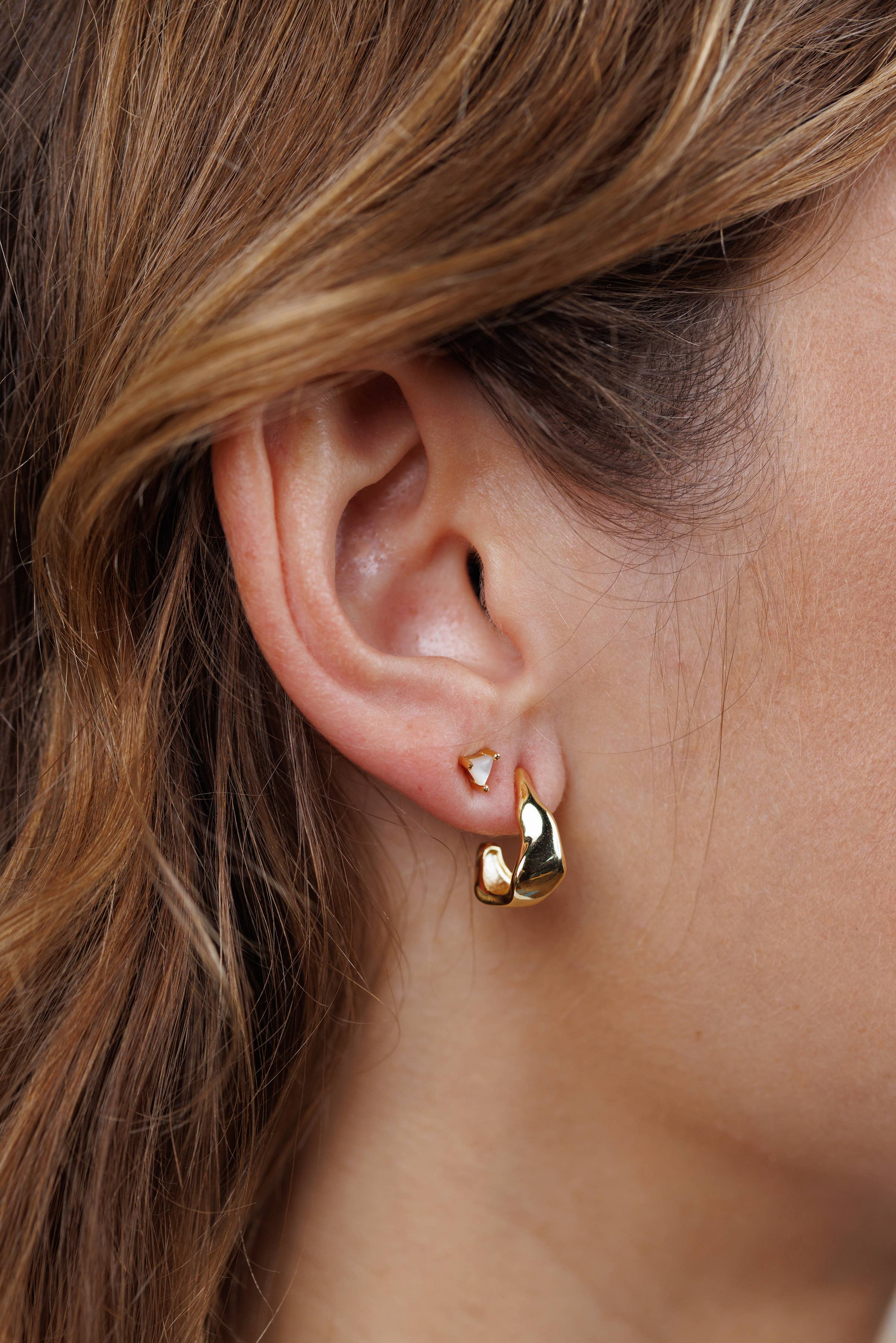 Ripple Gold Earrings