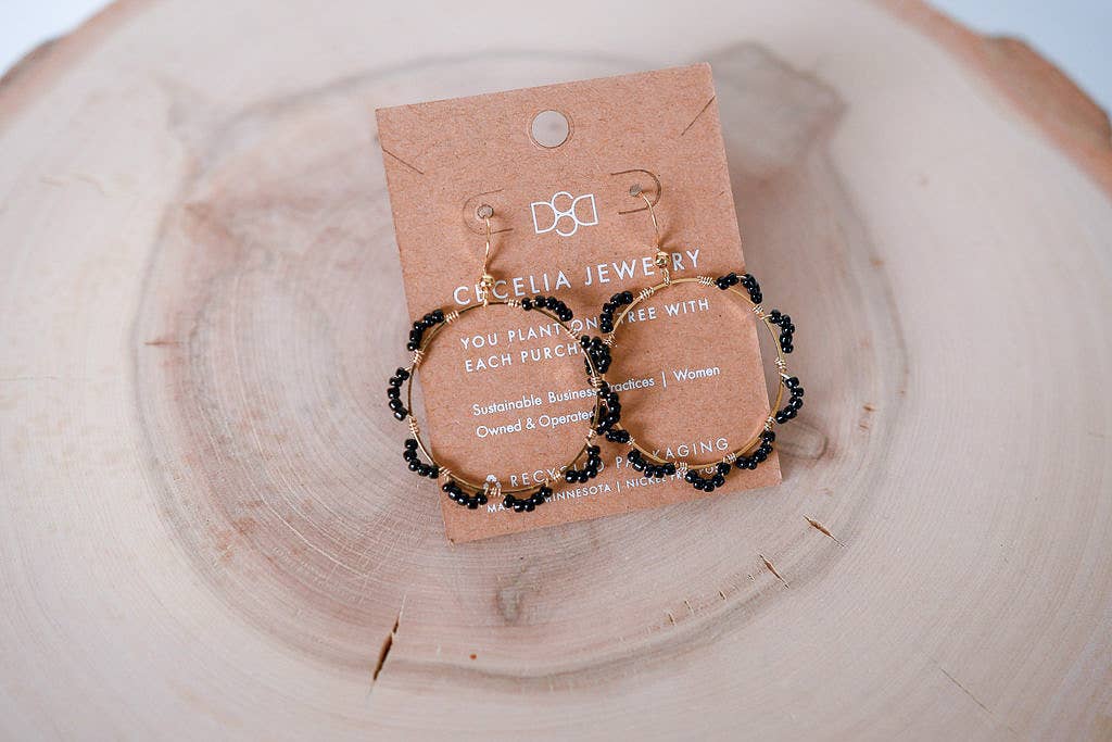 Floral Gold Hoops