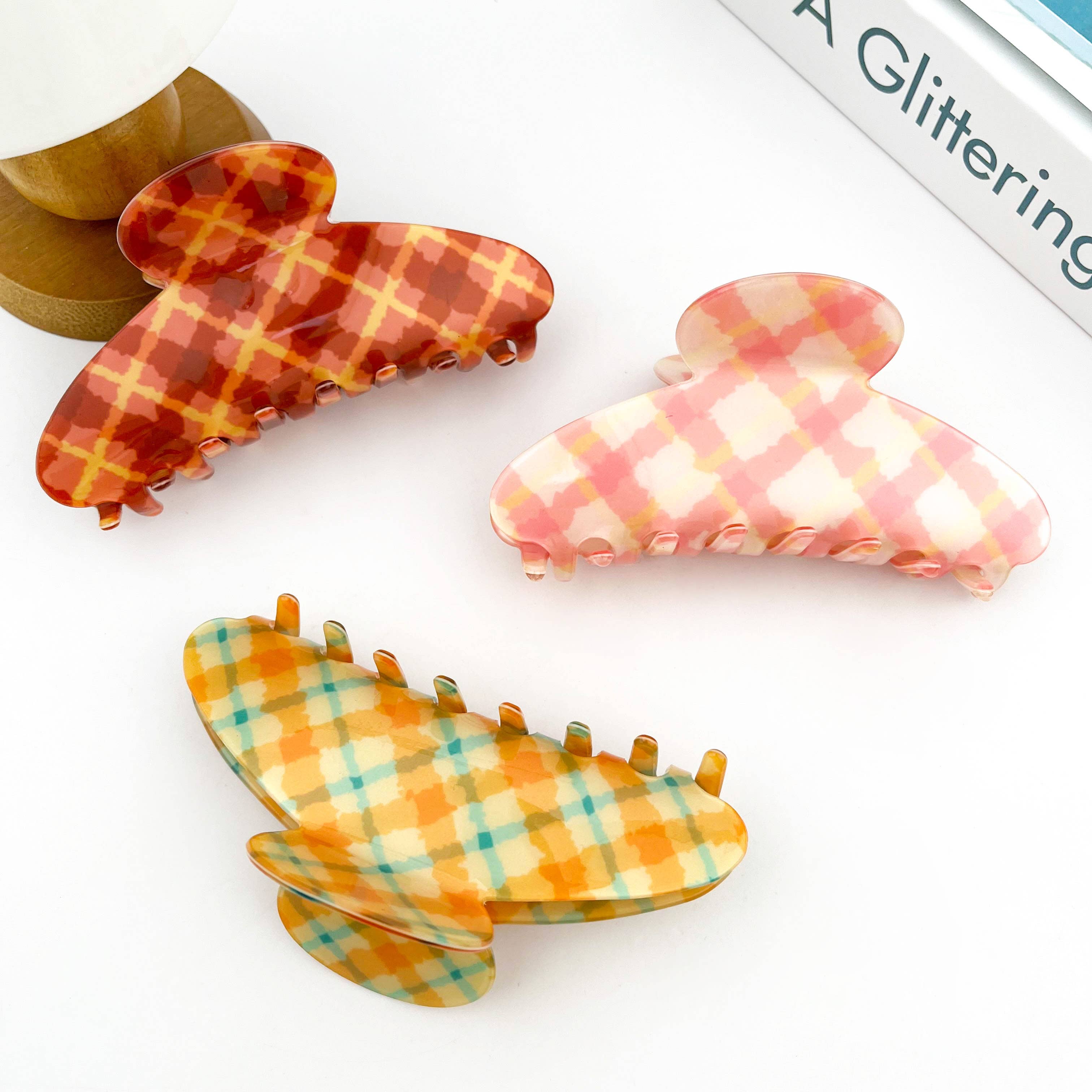 Retro Plaid Claw Clip