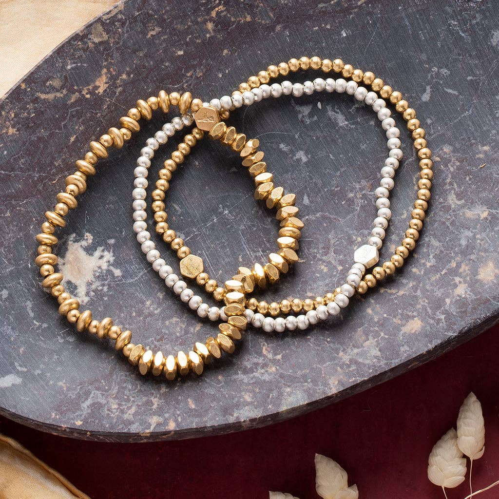 Gold Mixed Beads Bracelet