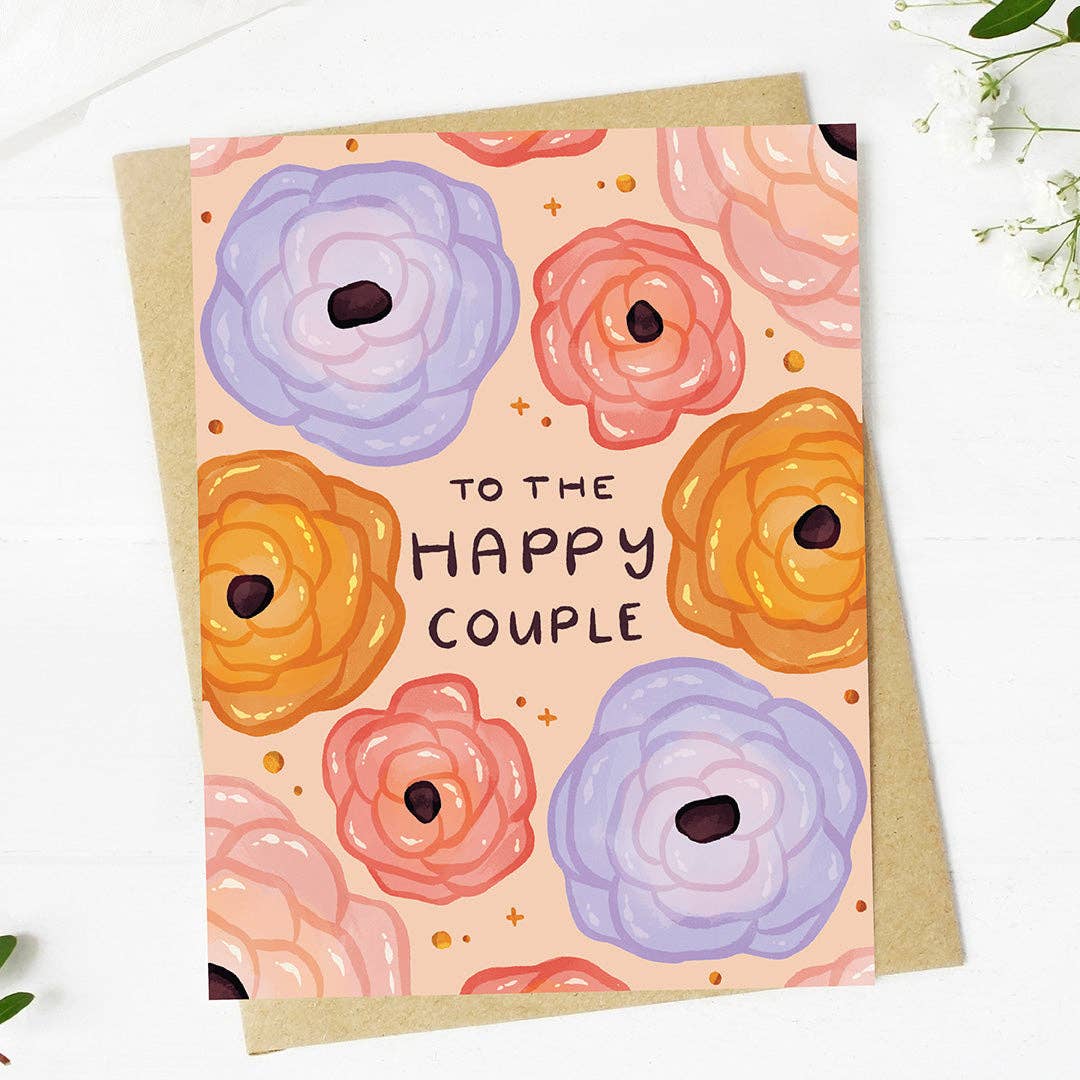 "To the happy couple" Rose Pattern Card