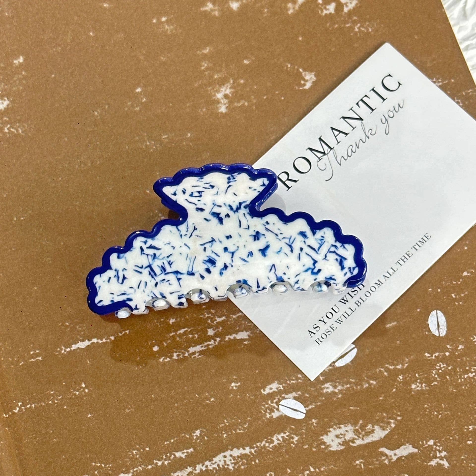 Blue Pebble Hair Clip