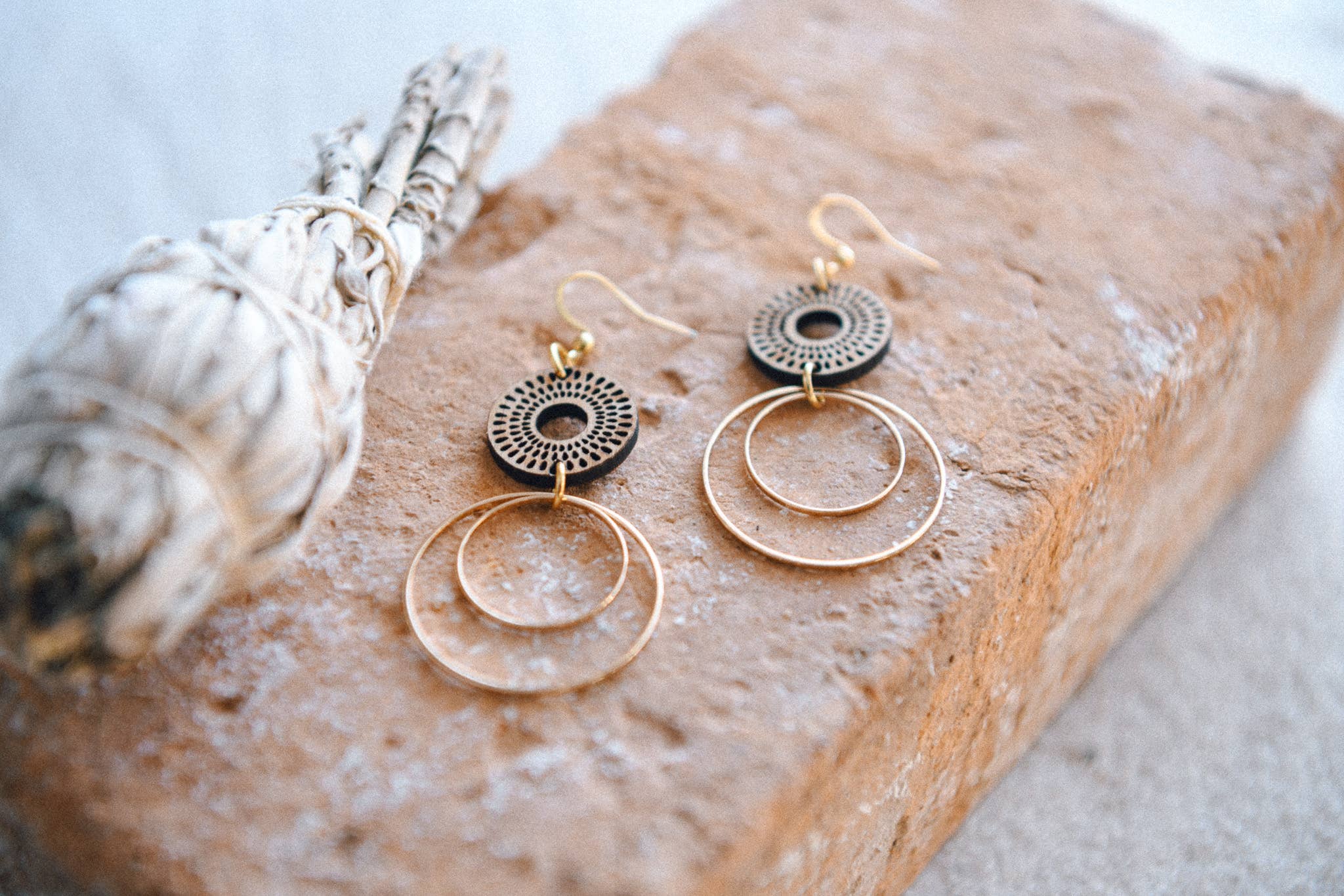 Wood Hoop Earrings